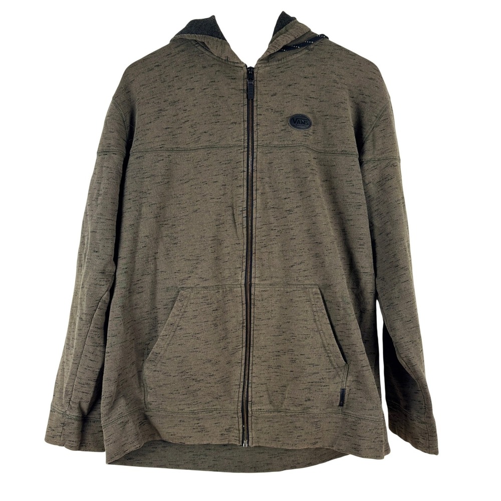 Vans‎ Men's Size L Heathered Olive Green Full Zip Hoodie Jacket Sweatshirt